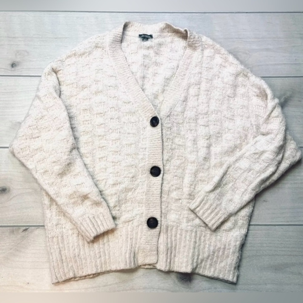 Wild Fable Women's Medium Soft Fuzzy Grandma Academia‎ Button Cardigan Sweater